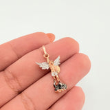 Dije San Miguel Arcangel 1.7gr / 2.7cm / Dos Oros Blanco Rosa 18K *