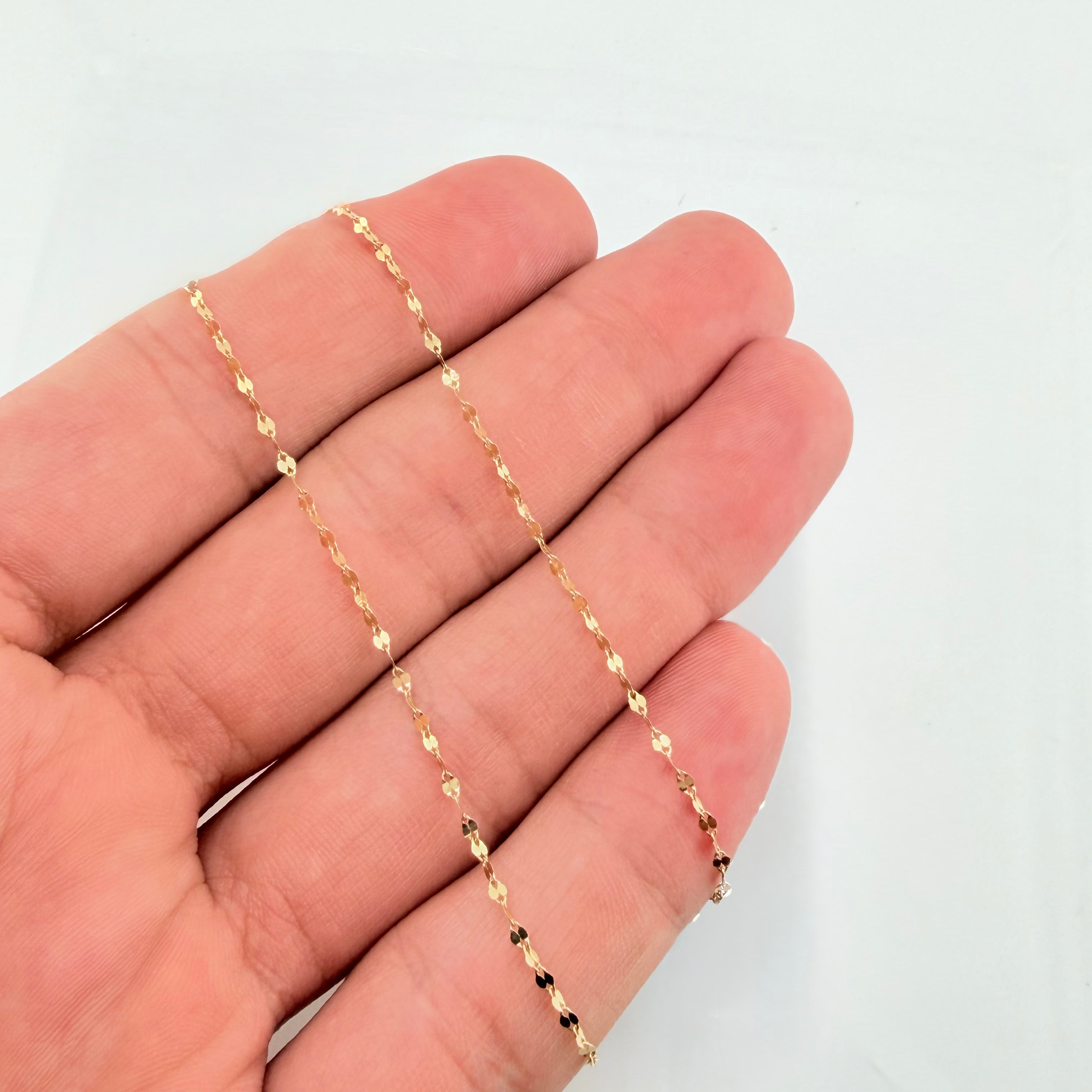 Cadena Flor Espejo 0.9gr / 50cm / 1.6mm Oro Amarillo +3 18K ©