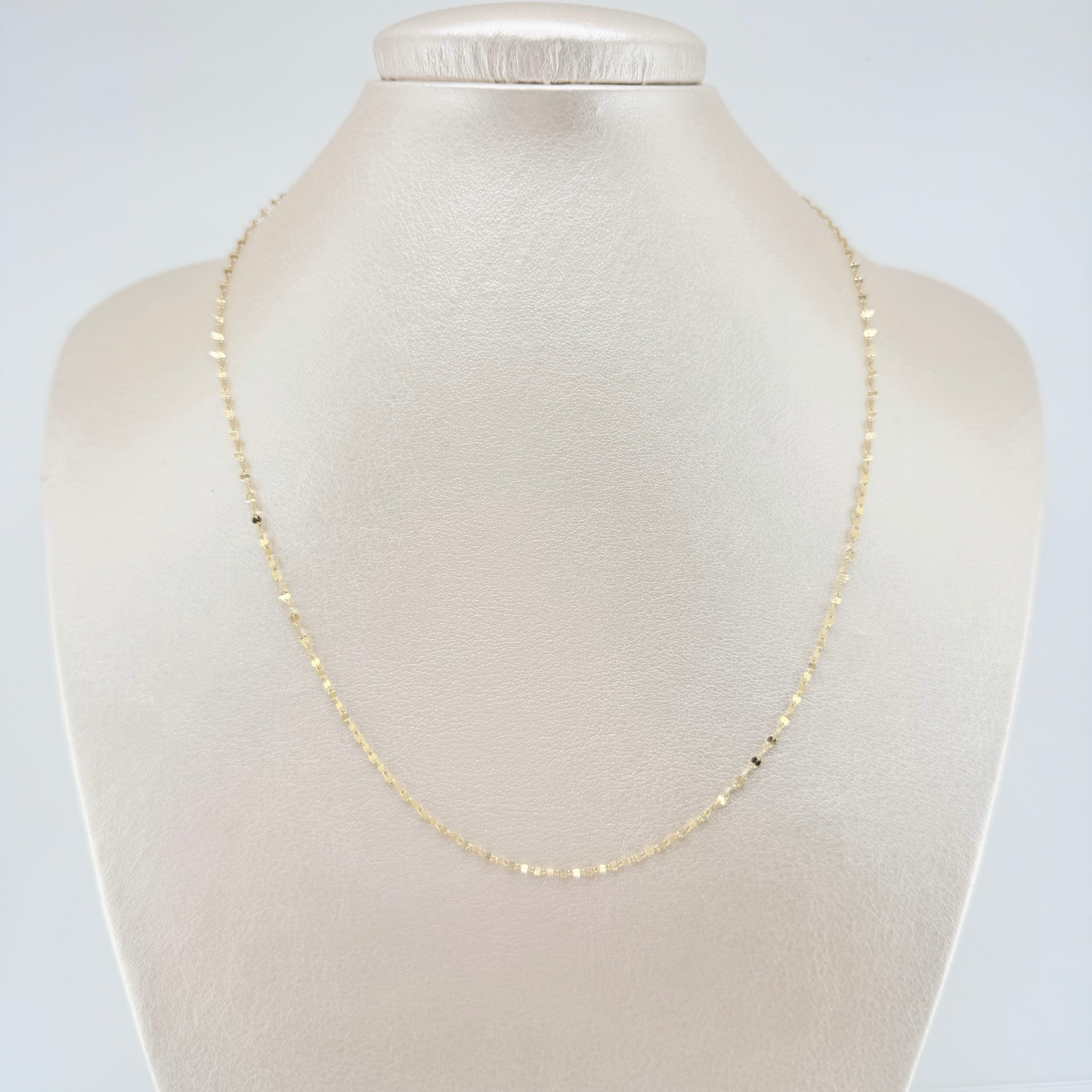 Cadena Flor Espejo 0.8gr / 45cm / 0.7mm Oro Amarillo +3 18K