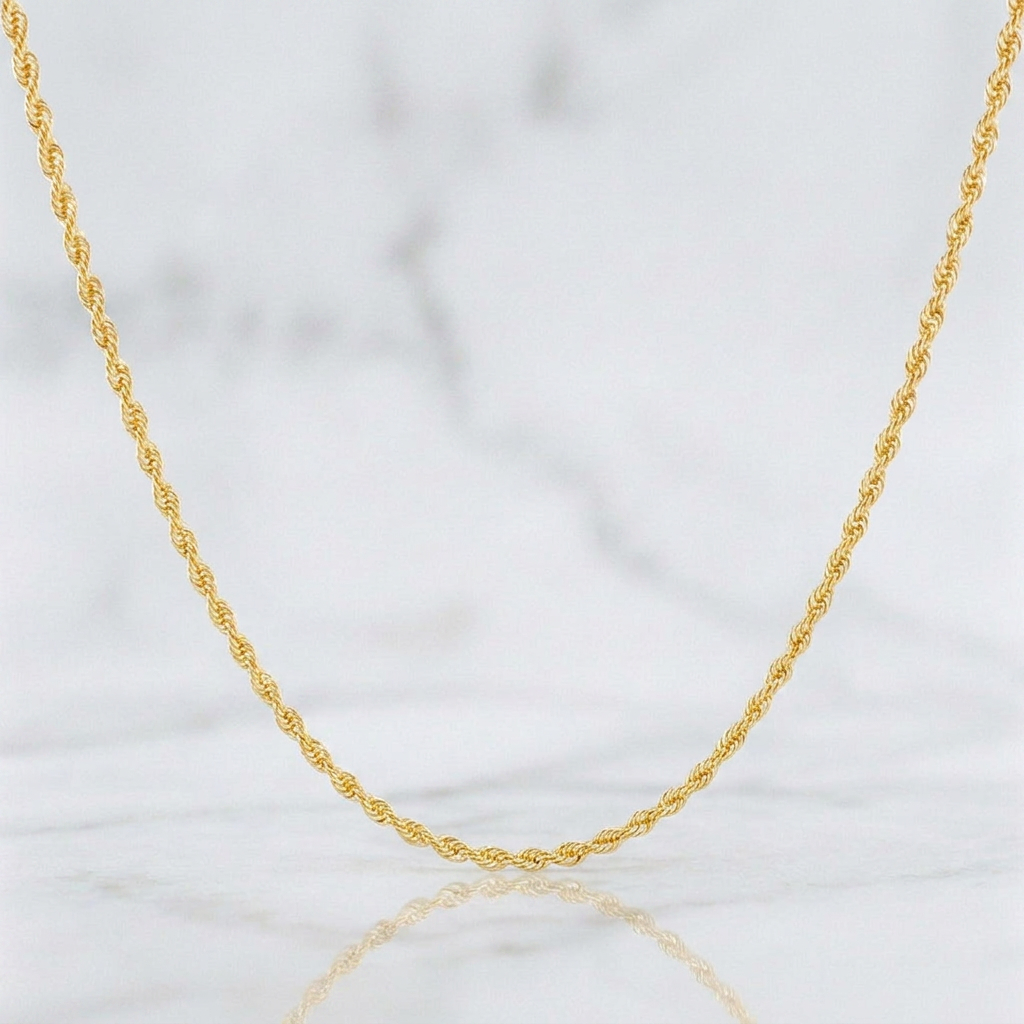 Cadena Lazo 2.2g / 60cm / 1.6mm Oro Amarillo 18K