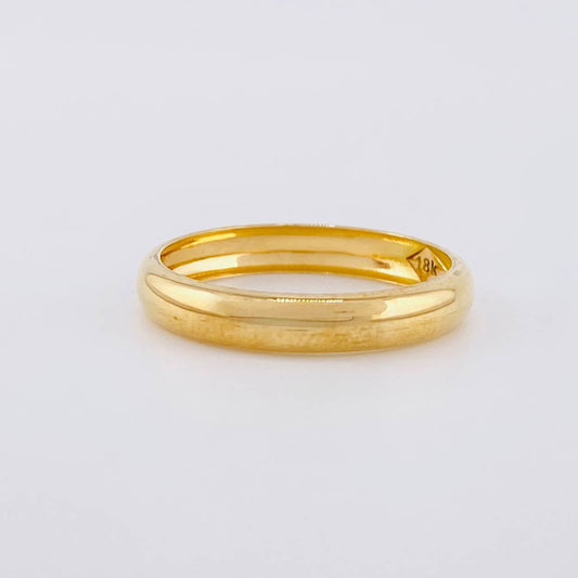 Anillo Argolla Lisa Media Caña 1.55g / T8 1/4 Oro Amarillo 18K