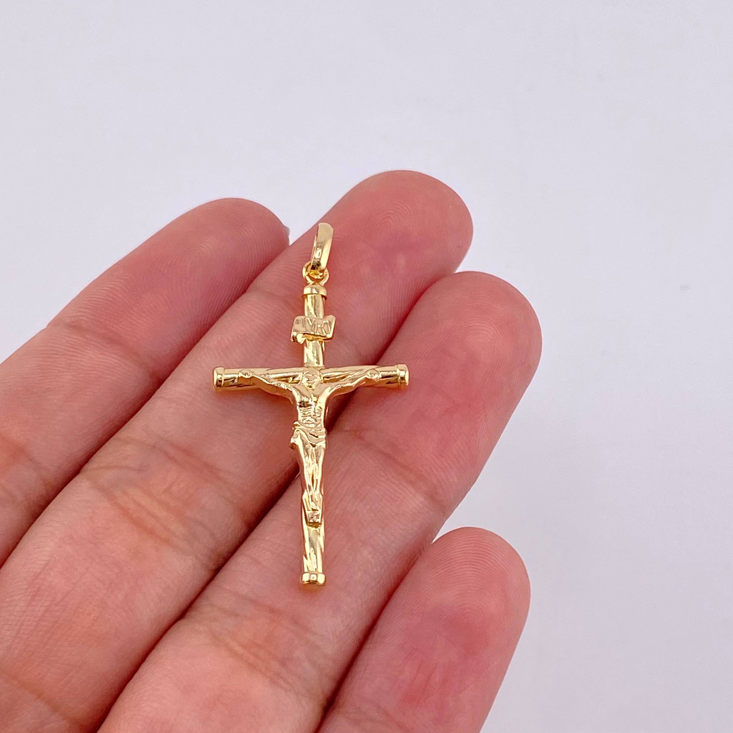 Dije Cruz Entorchada 0.8 g / 3.2 cm Oro Amarillo 18K