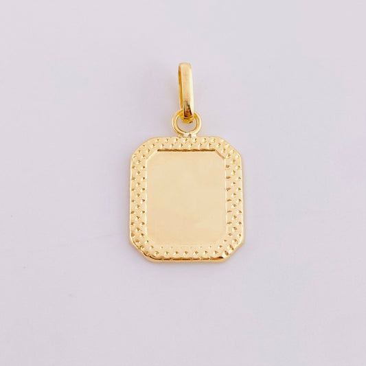 Dije Placa Marco Bordeado 0.55 g / 2 cm Oro Amarillo 18K