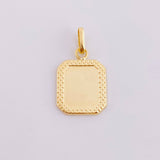 Dije Placa Marco Bordeado 0.55 g / 2 cm Oro Amarillo 18K