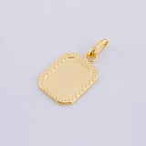 Dije Placa Marco Bordeado 0.6 g / 2 cm Oro Amarillo 18K