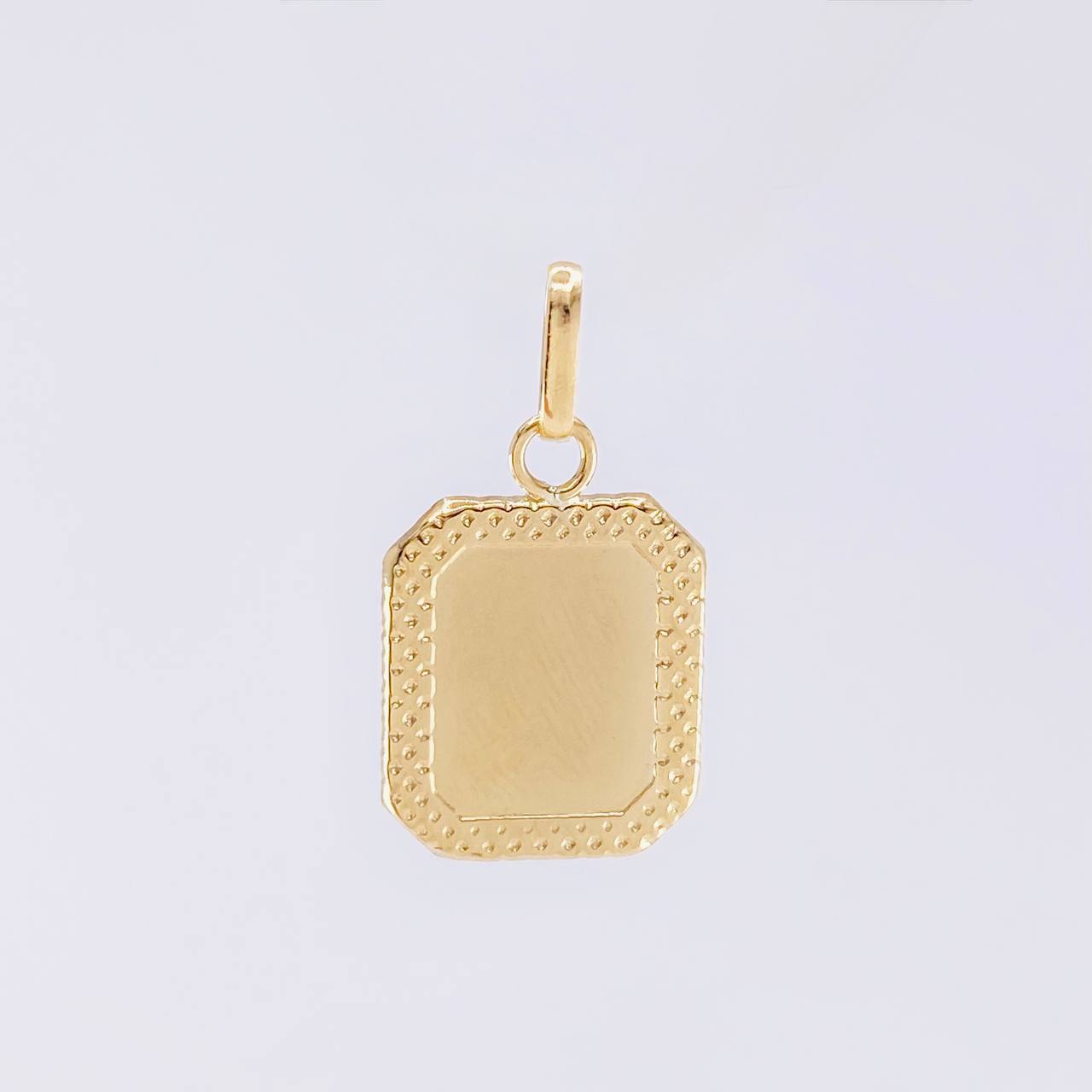 Dije Placa Marco Bordeado 0.6 g / 2 cm Oro Amarillo 18K