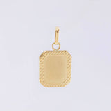 Dije Placa Marco Bordeado 0.6 g / 2 cm Oro Amarillo 18K