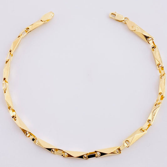 Pulso Rustico Rombo 4.75 g / 21 cm / 3.8 mm Oro Amarillo 18K