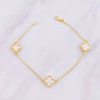 Pulso Espiga Trébol Nácar 4.65g / 20cm / 1.5mm Oro Amarillo 18K