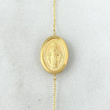Pulso Denario Virgen Milagrosa 2.15gr / 16.5cm-18.5cm / Oro Amarillo 18K