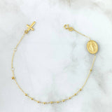 Pulso Denario Virgen Milagrosa 2.15gr / 16.5cm-18.5cm / Oro Amarillo 18K