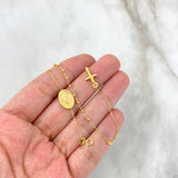 Pulso Denario Virgen Milagrosa 2.15gr / 16.5cm-18.5cm / Oro Amarillo 18K