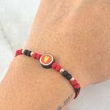 Pulsera Roja Casco Super Héroe 0.2gr / Oro 18K (A.C)