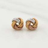 Topos Helice Semi Diamantado 1.75gr / 13mm Tres Oros +4 18K ©