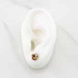 Topos Helice Semi Diamantado 0.8gr / 8.6mm Tres Oros +4 18K *