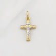 Dije Cruz Cristo 1.15gr / 2.7cm / Dos Oros Amarillo Blanco +4 18K ©