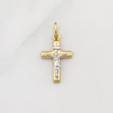 Dije Cruz Cristo 1.15gr / 2.7cm / Dos Oros Amarillo Blanco +4 18K ©