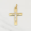 Dije Cruz Cristo 2.95gr / 5cm / Dos Oros Amarillo Blanco +4 18K ©