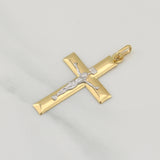 Dije Cruz Cristo 2.95gr / 5cm / Dos Oros Amarillo Blanco +4 18K ©