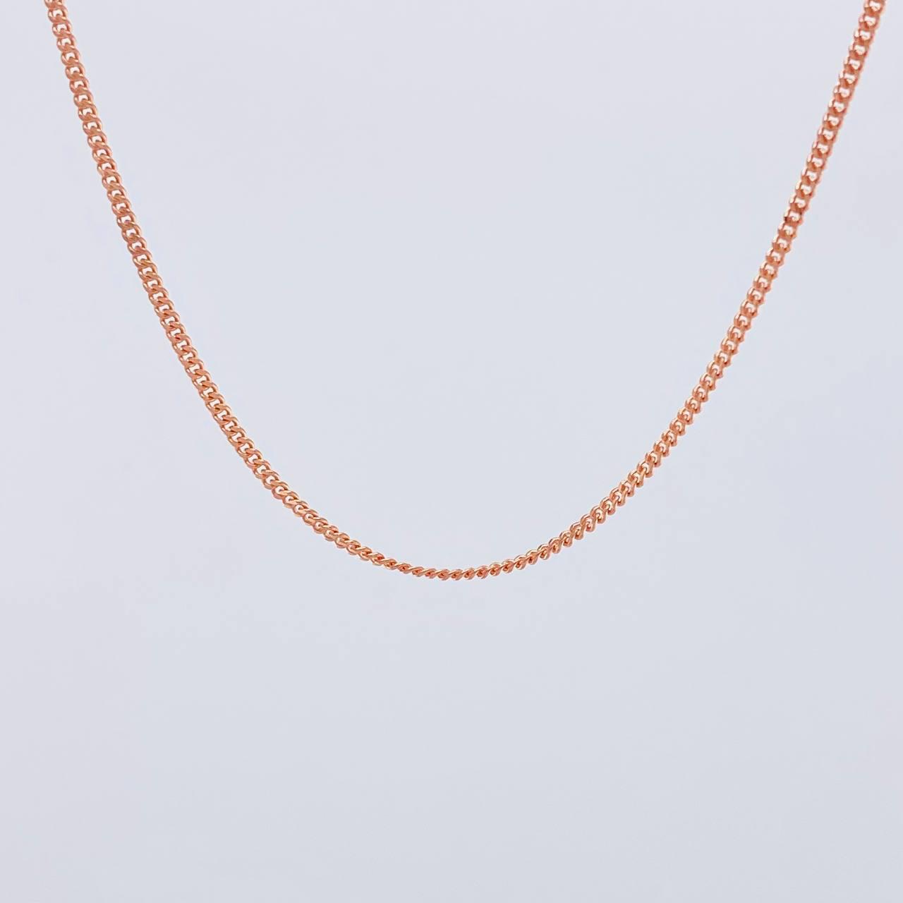 Cadena Cubana 6.1g / 60cm / 1.7mm Oro Rosa18K