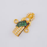 Herraje San Judas 1.65 g / 1.2 cm Dos Oros Amarillo Blanco 18K
