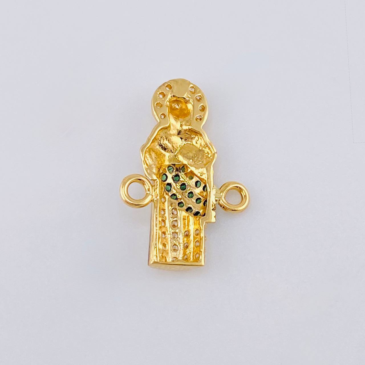 Herraje San Judas 1.65 g / 1.2 cm Dos Oros Amarillo Blanco 18K