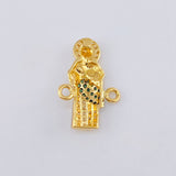 Herraje San Judas 1.65 g / 1.2 cm Dos Oros Amarillo Blanco 18K