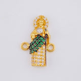 Herraje San Judas 1.65 g / 1.2 cm Dos Oros Amarillo Blanco 18K