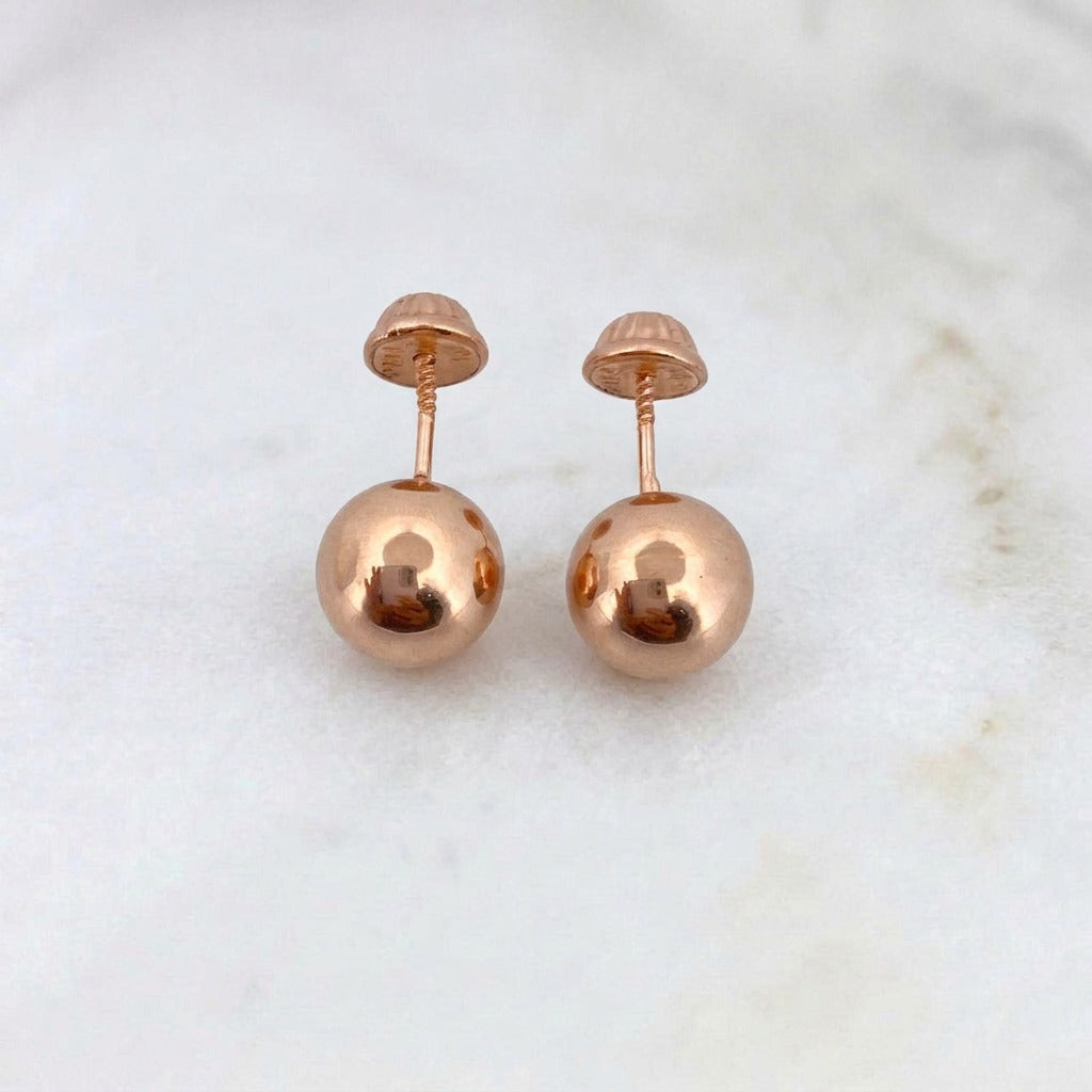 Topos Bola Lisa 0.9gr / 8mm Oro Rosa 18K