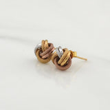 Topos Helice Semi Diamantado 1.75gr / 13mm Tres Oros +4 18K ©