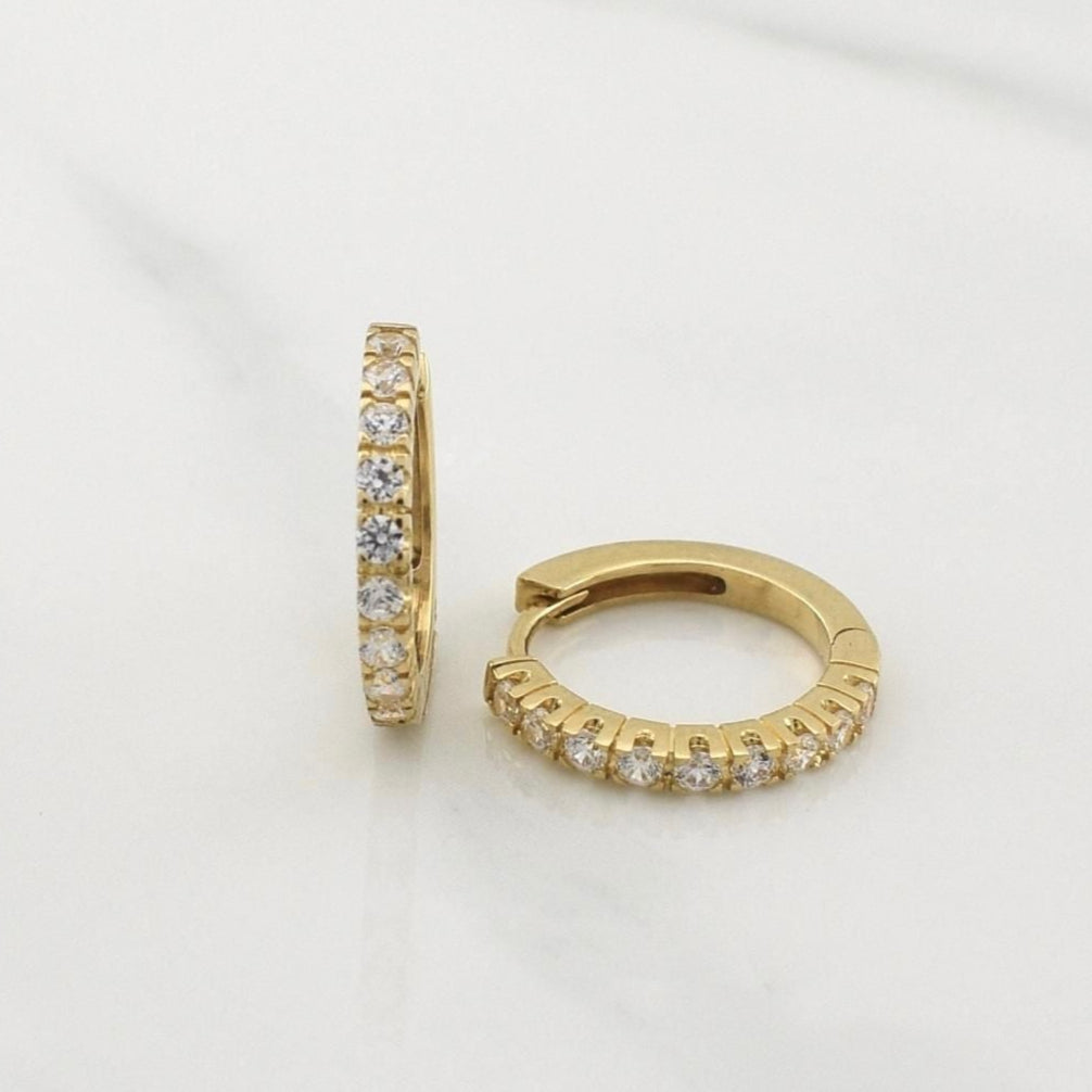 Candongas Carril 3.4gr / 2.5cm / Oro Amarillo +4 18K