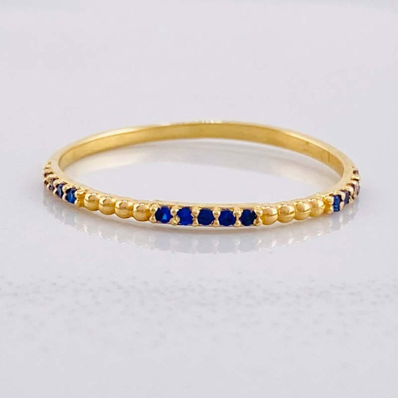 Anillo Bolas Intercalado 0.9g / T7 3/4 Oro Amarillo 18K