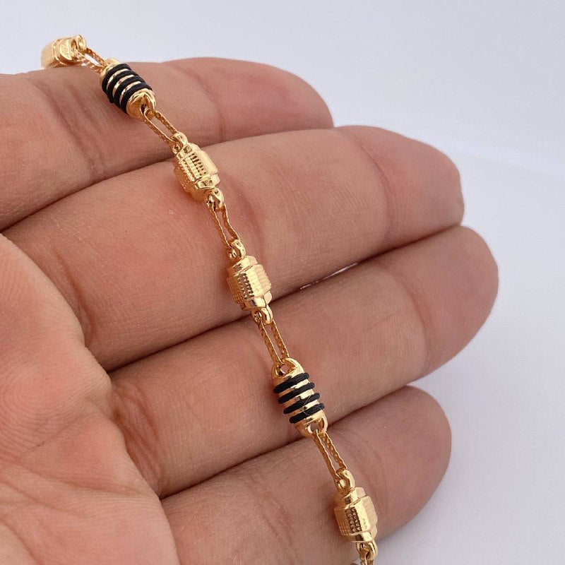 Tobillera Rustica Barril 5.85gr / 24.5cm / Oro 18K &
