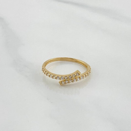Anillo Doble Linea 1.3 g / T7 1/2 Oro Amarillo 18K