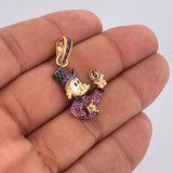 Dije Pato Inspirado 4.8gr / 3.6cm / Dos Oros Negro Amarillo 18K $