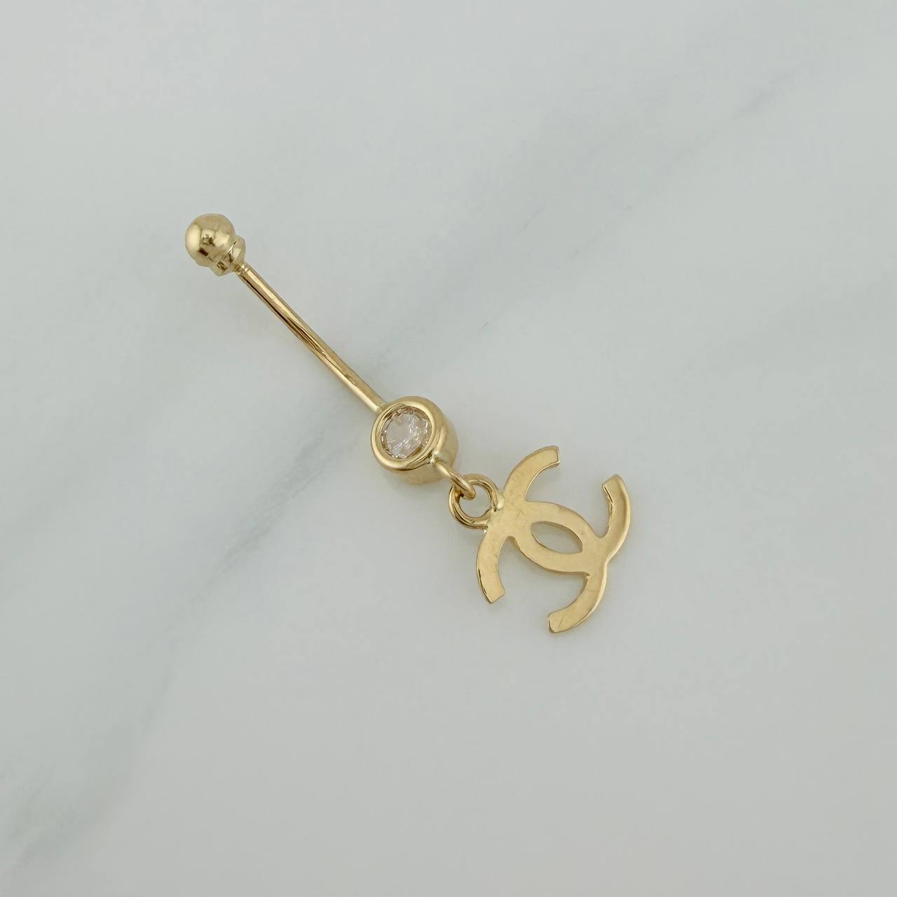 Piercing Ombligo Dije Cc 0.85 g / 3 cm Oro Amarillo 18K