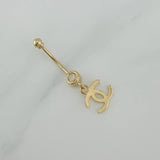 Piercing Ombligo Dije Cc 0.85 g / 3 cm Oro Amarillo 18K