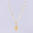 Set Cadena Flor Espejo + Dije Virgen de Guadalupe / 1.25g / 45cm Oro Amarillo 18K