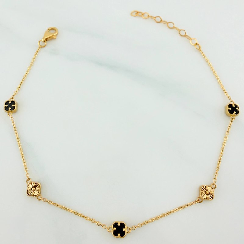 Pulso Trebol Aro Seguido 2.6 g / 21.2 cm / 4.8 mm Oro Amarillo 18K