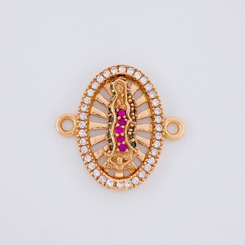 Herraje Virgen de Guadalupe 2g / 1.8cm Oro Rosa 18K