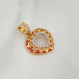 Dije Corazon 3.7 g / 2.6 cm Dos Oros Amarillo Blanco 18K