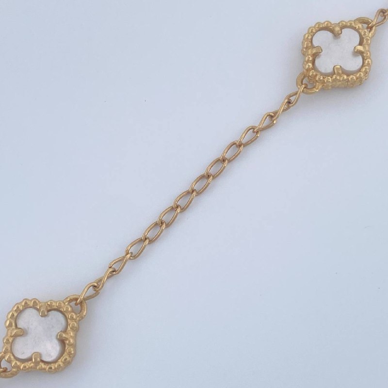 Tobillera Trebol Espiga 5.1gr / 23.5cm / Oro Amarillo Nac.Esp. 18K $