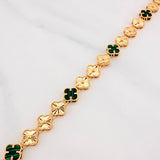 Pulso Trebol Diamantado 8.35 g / 18 cm / 7.25 mm Oro Amarillo 18K