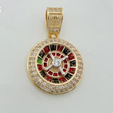 Dije Ruleta Casino Movil 4.55 g / 2.5 cm Dos Oros Amarillo Blanco 18K