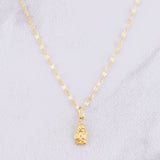 Set Cadena Flor Espejo + Dije Ángel de la Guarda / 1.25g / 45cm Oro Amarillo 18K
