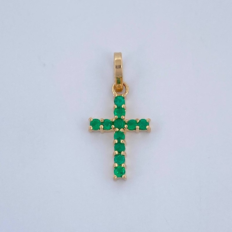 Dije Cruz Tubo 0.55gr / 1.8cm / Oro Amarillo 18K &