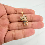 Dije Gata Articulada 4.7 g / 2.8 cm Tres Oros 18K