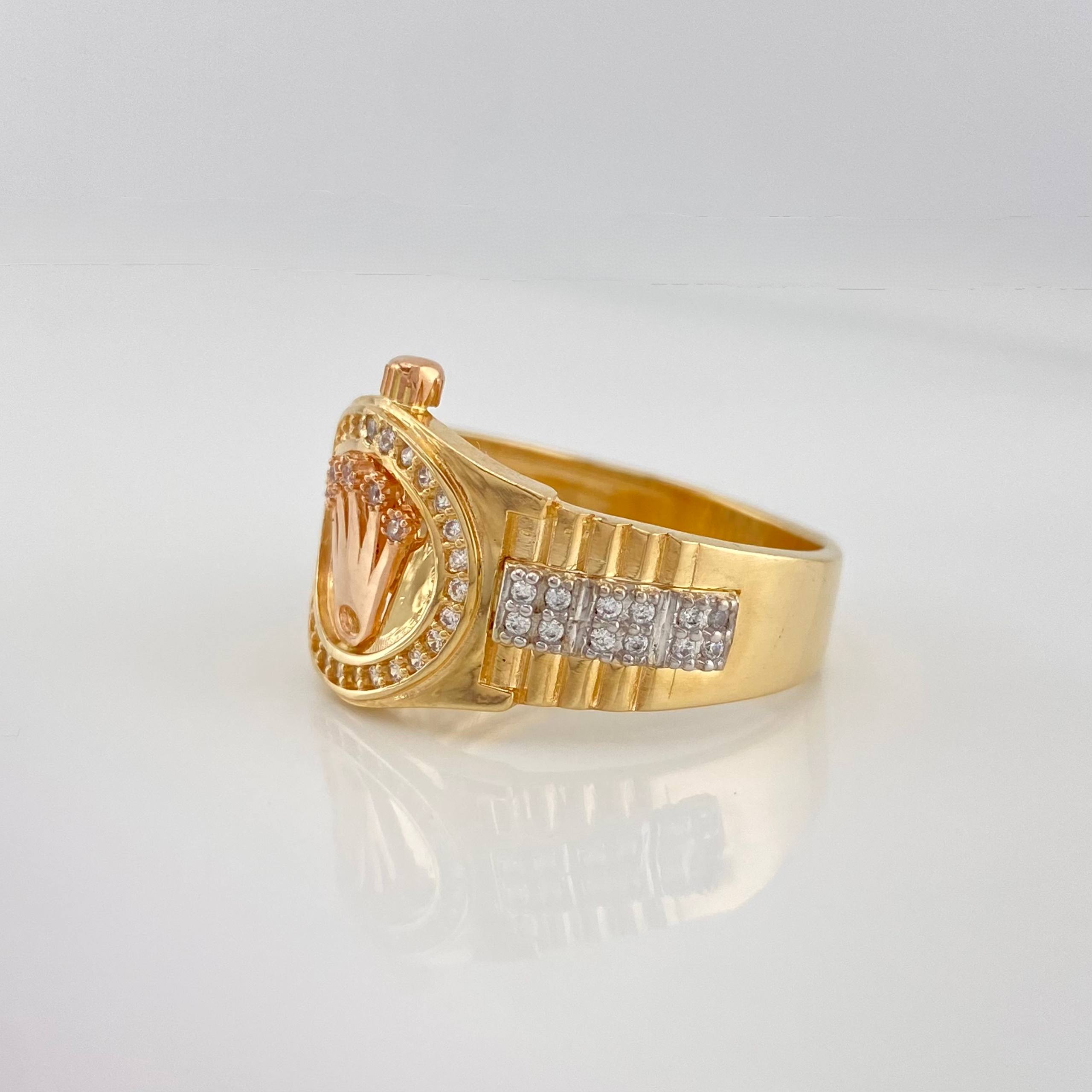 Anillo Correa Corona 6.45 g / T9 1/2 Tres Oros 18K