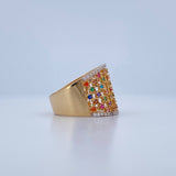 Anillo Malla 5.65gr / T8 1/4 / Dos Oros Amarillo Blanco 18K &