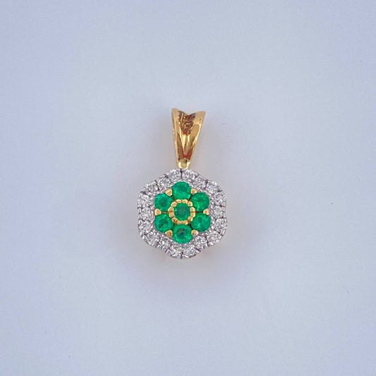 Dije Flor Petalos 1gr / 1.2cm / Dos Oros Amarillo Blanco 18K $